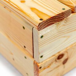 Piaskownica drewniana zamykana 120x120cm okrągłe deski naturalna + gratisy